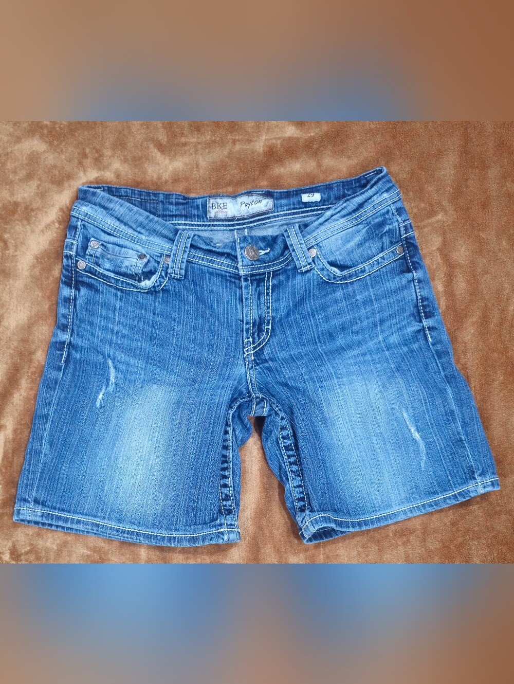 BKE Payton Women's Blue Boyfriend Denim Shorts
